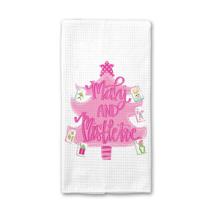 Christmas Mahjong Towel, Cocktail Tile Game Decor Hostess for wholesale by Canary Road