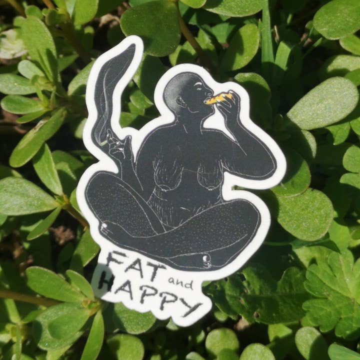 Fat And Happy Sticker for wholesale by Maia Sky Art