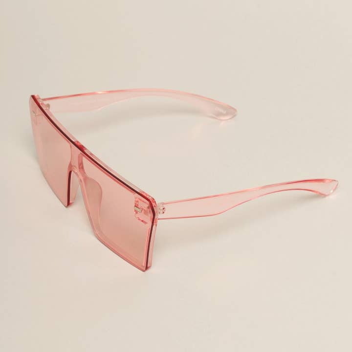 12 VERSCHILLENDE KLEUREN Uniseks transparante zonnebril met platte bovenkant voor groothandel op Faire8