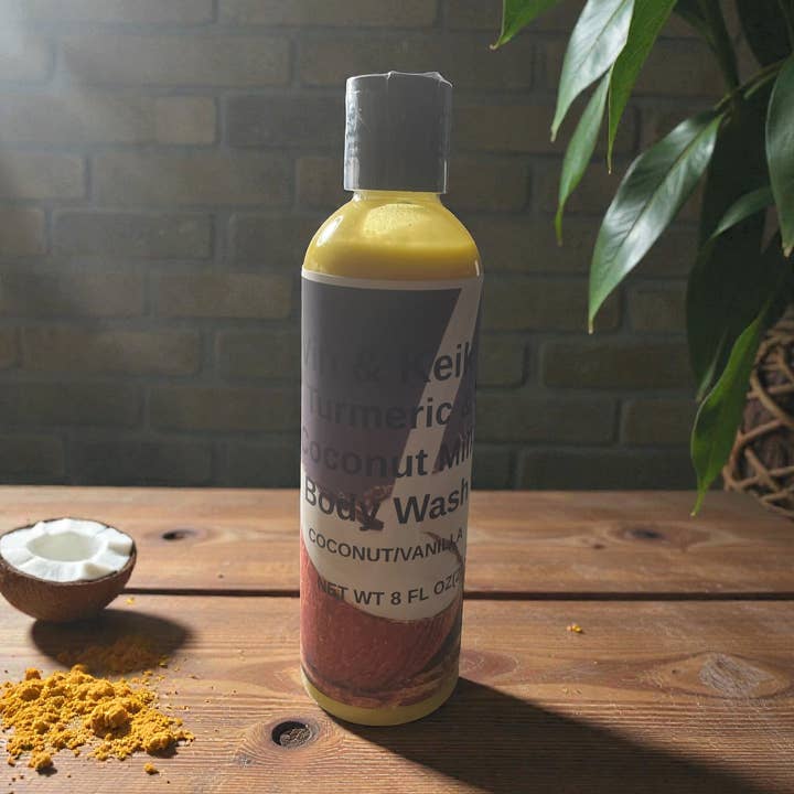Turmeric and Coconut Milk Body Wash for wholesale by Vin & Keik’s Herbal Tea, LLC