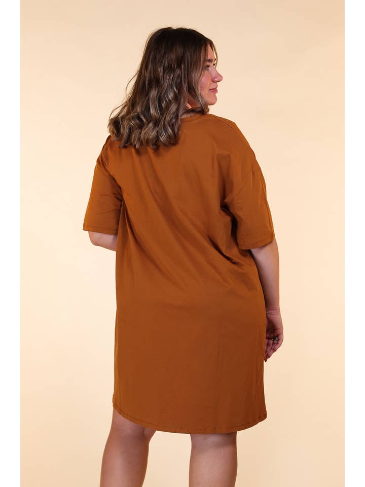 Rust T-shirt Dress for wholesale on Faire