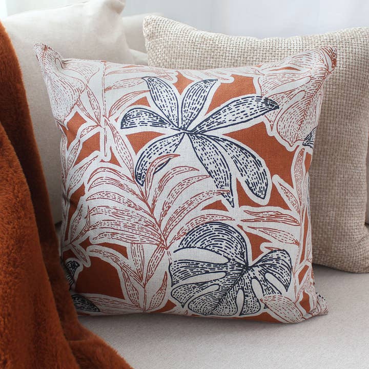 Removable cushion cover, 40x40cm, Tropical Pattern, Casamance for wholesale by DECOSTARS - CmaDECO