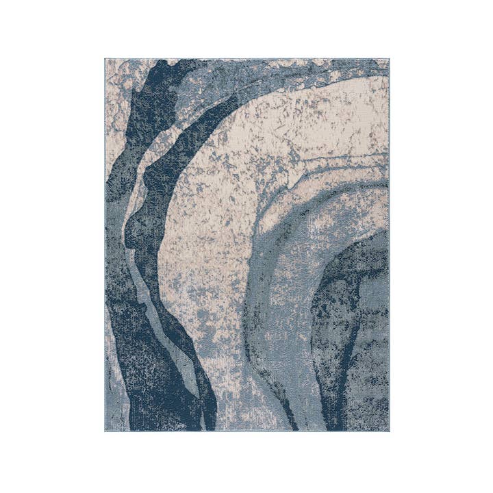 Olliix - Vente Tapis - Tapis abstrait Grace Wave Area 8x10/5x7/6x9, bleu6