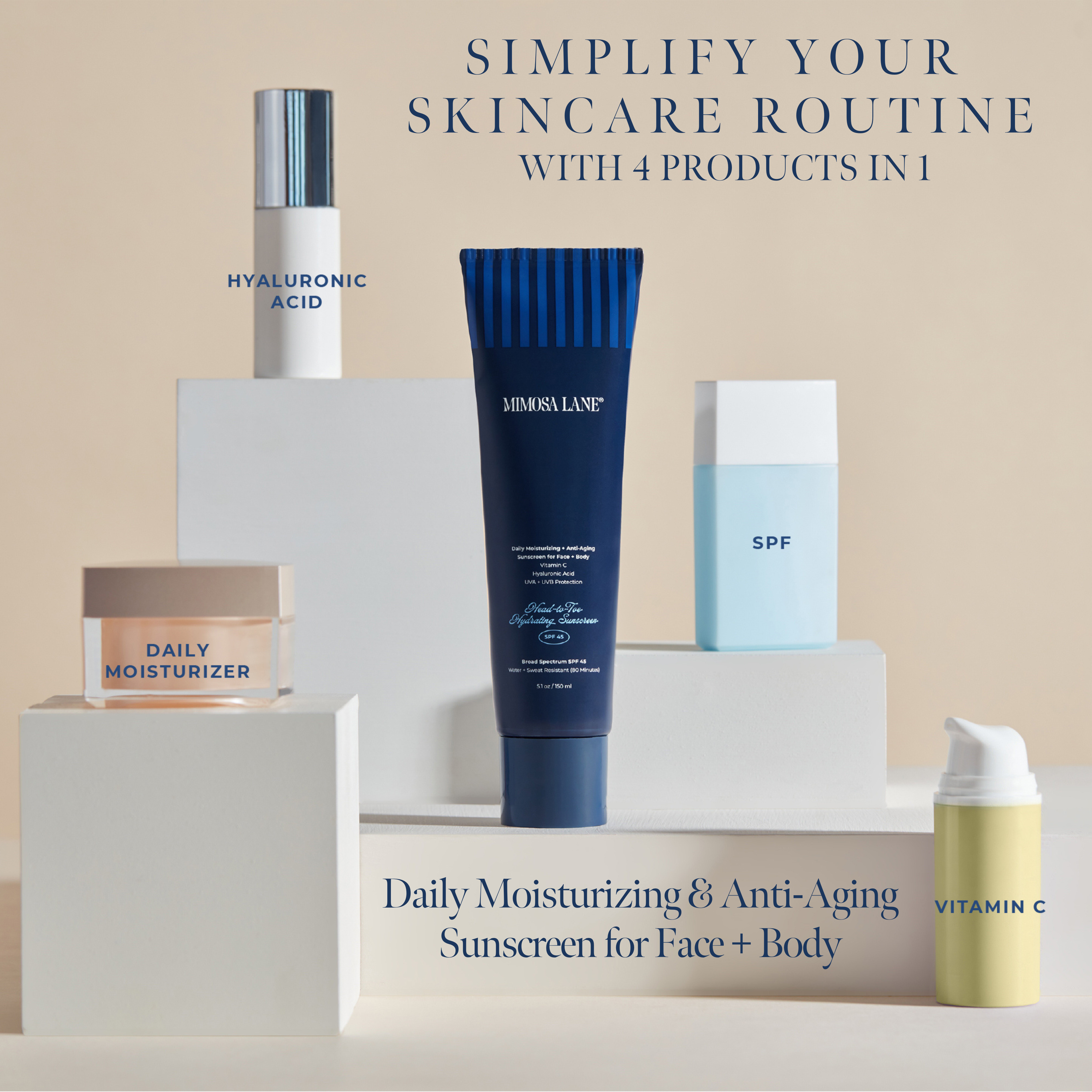 Mimosa Lane - Wholesale Sunscreen - Moisturizing+Anti-Aging SPF 45 (Face+Body)2