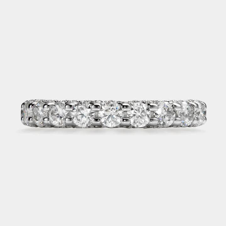 Moissanite Eternity Engagement Ring in 925 Sterling Silver for wholesale by Perimade & Co. LLC