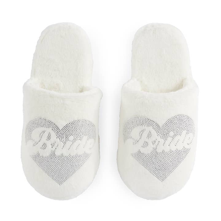 BRIDE HEART SLIPPERS,IVORY for wholesale by Shiraleah
