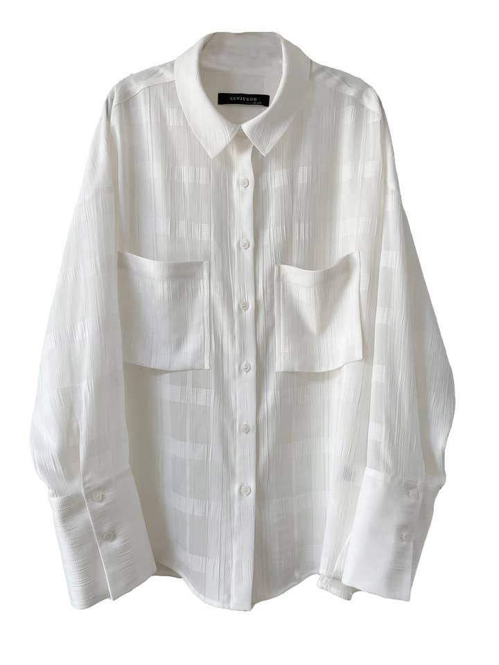 Check Sheer Shirt for wholesale by EUNJUKOH
