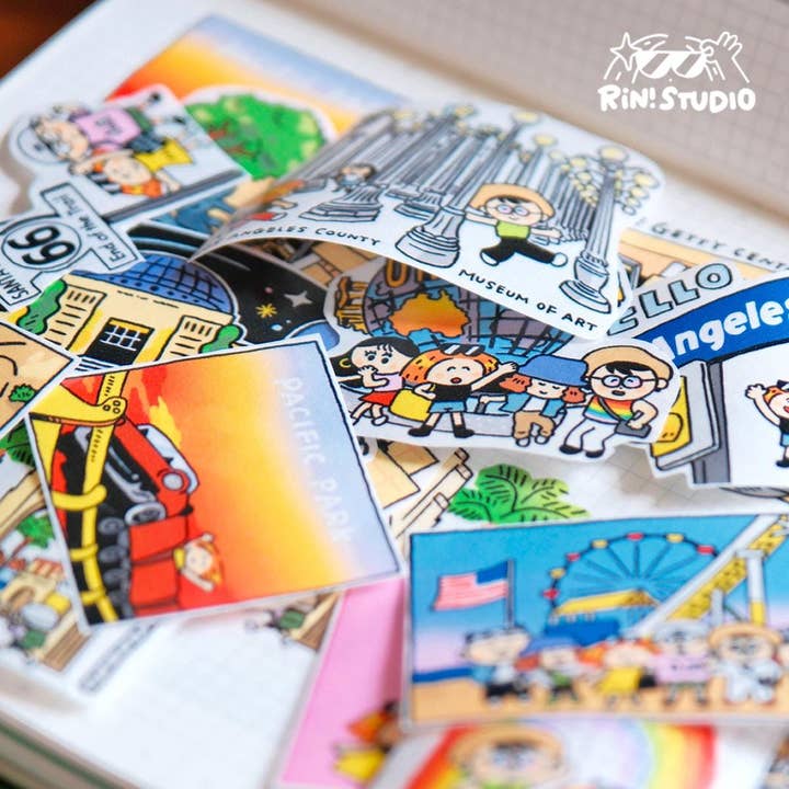Fita Washi ou Folha de Autocolantes de Los Angeles - RiN Studio Papelaria Kawaii por atacado de RiN! Studio US