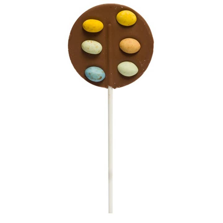 UK ONLY Milk Lollipop Speckled Eggs for wholesale by Hames Chocolates