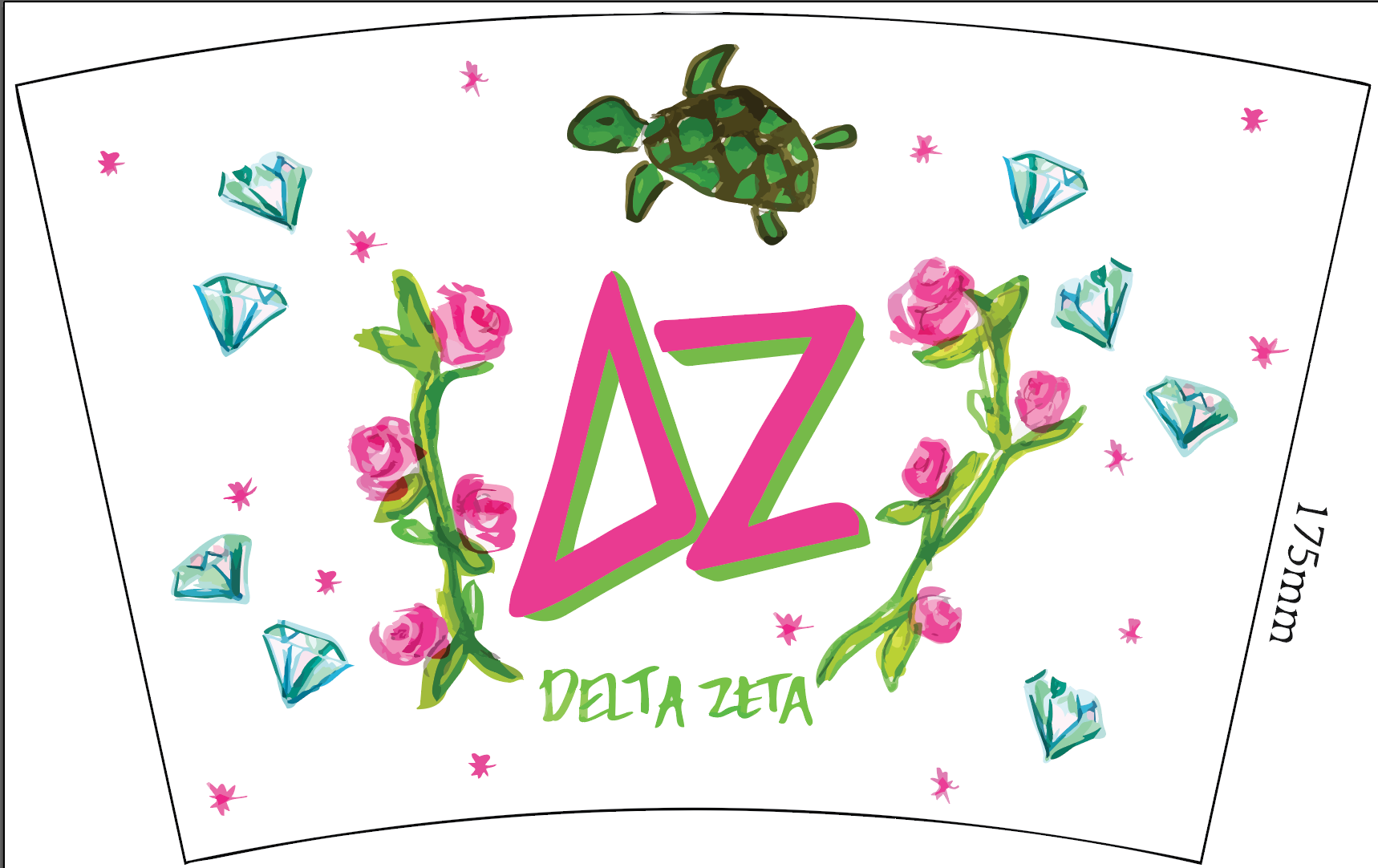 Over The Moon Greek - Wholesale Drinking Glass/Cup - Sorority Marker Cup28