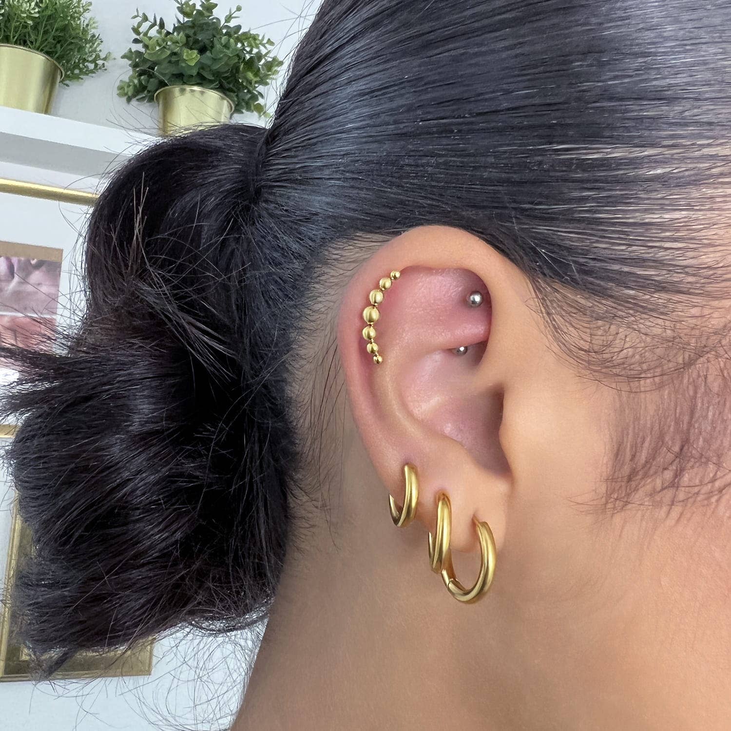 Schmuckgroßhandel - Vente Boucles d'oreille uniques - Piercing Dotty en acier chirurgical2