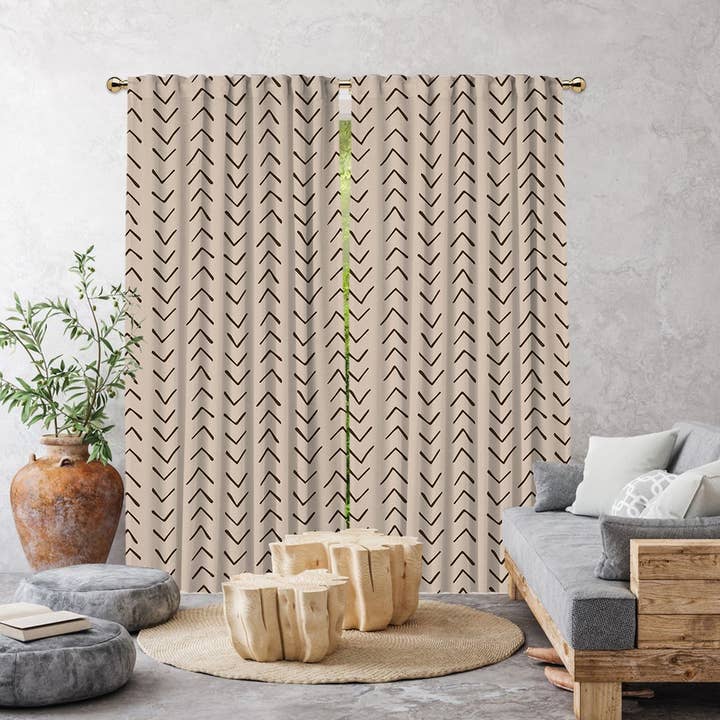 Bes Home Design - Wholesale Curtain - Boho Home Decor Custom Size Set of 2 Curtain Panels