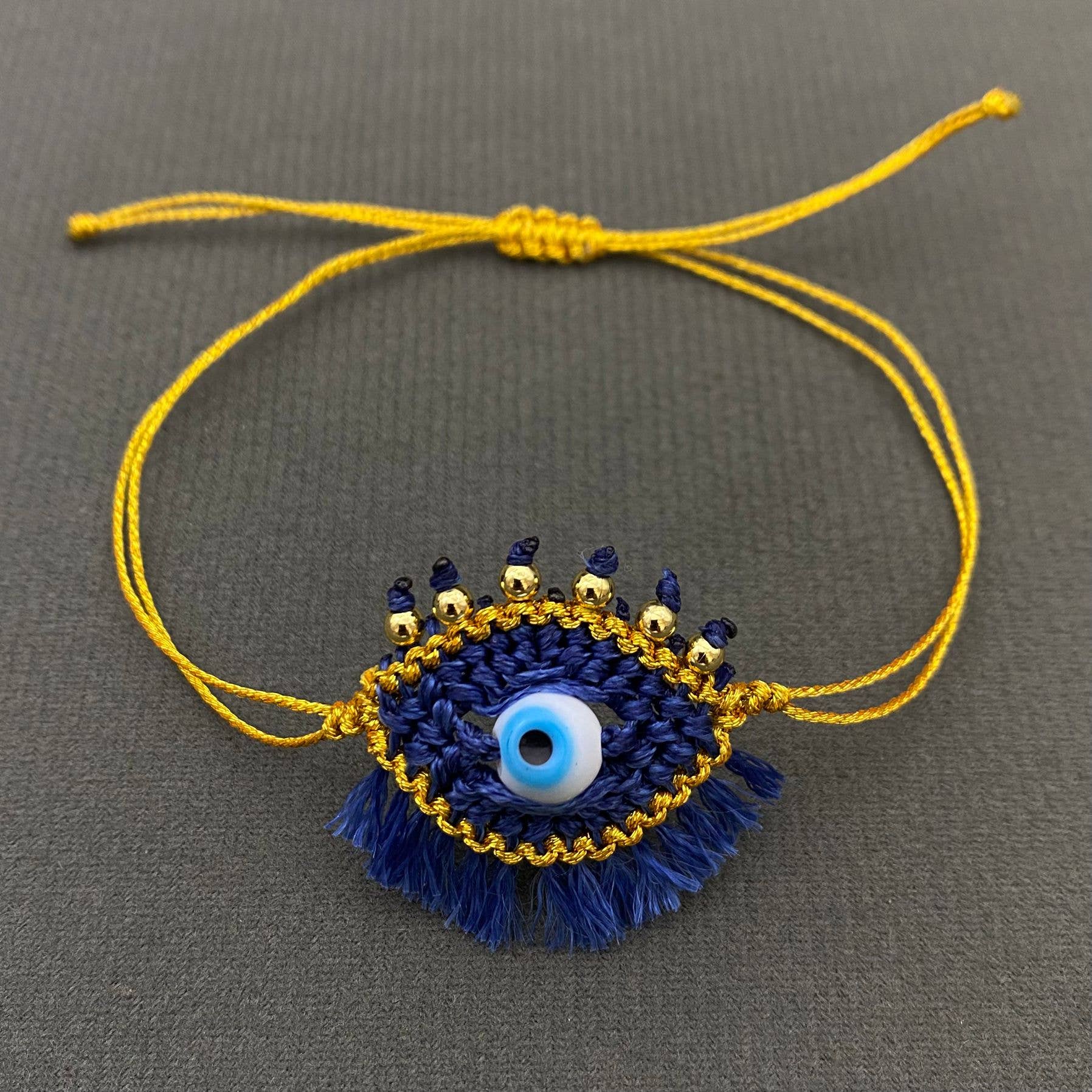 Mio Queena - Wholesale Charm/Dangle Bracelet - Woven with Polyester Thread Evil Eye Charm Bracelet4