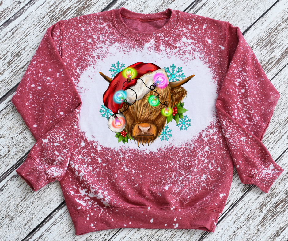 Southern Backroad Tees LLC - Wholesale Graphic Sweatshirt - Women's - Cow Christmas Sweatshirt0