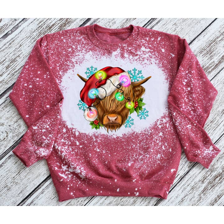 Cow Christmas Sweatshirt for wholesale by Southern Backroad Tees LLC