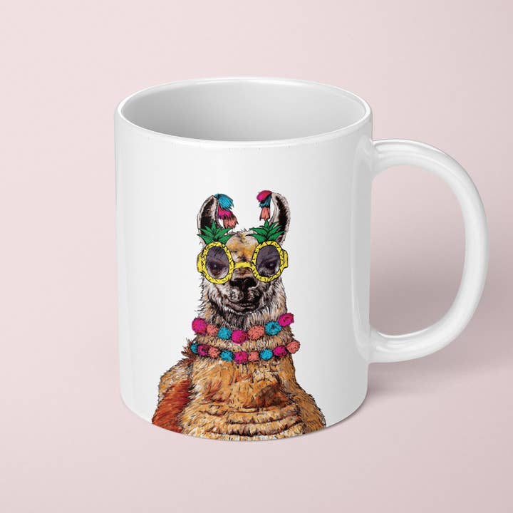 Party Llama Mug | Animal Coffee Mug | Cute Ceramic Mug for wholesale by Fawn & Thistle Ltd (US Duties Paid)