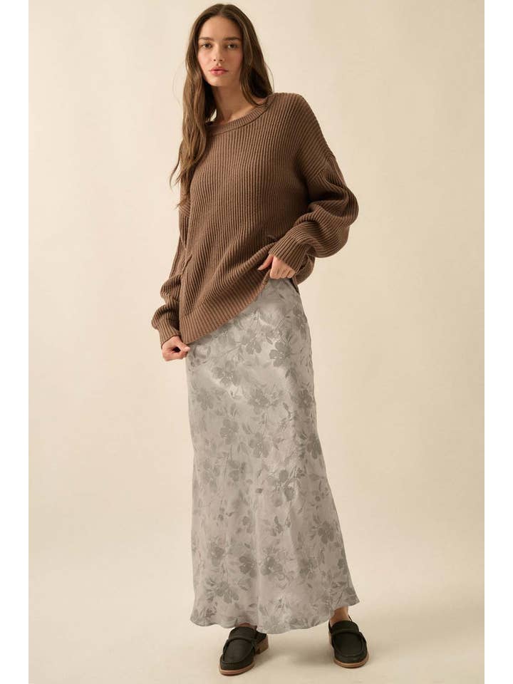 Promesa USA - Wholesale Skirt - Women's - Floral-Print Bias-Cut Satin Maxi Skirt11