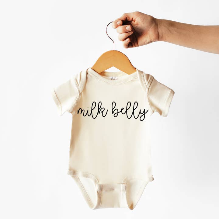 Milk Belly | 100% Cotton Baby Bodysuit or Tee for wholesale by Wildflowers + Cotton