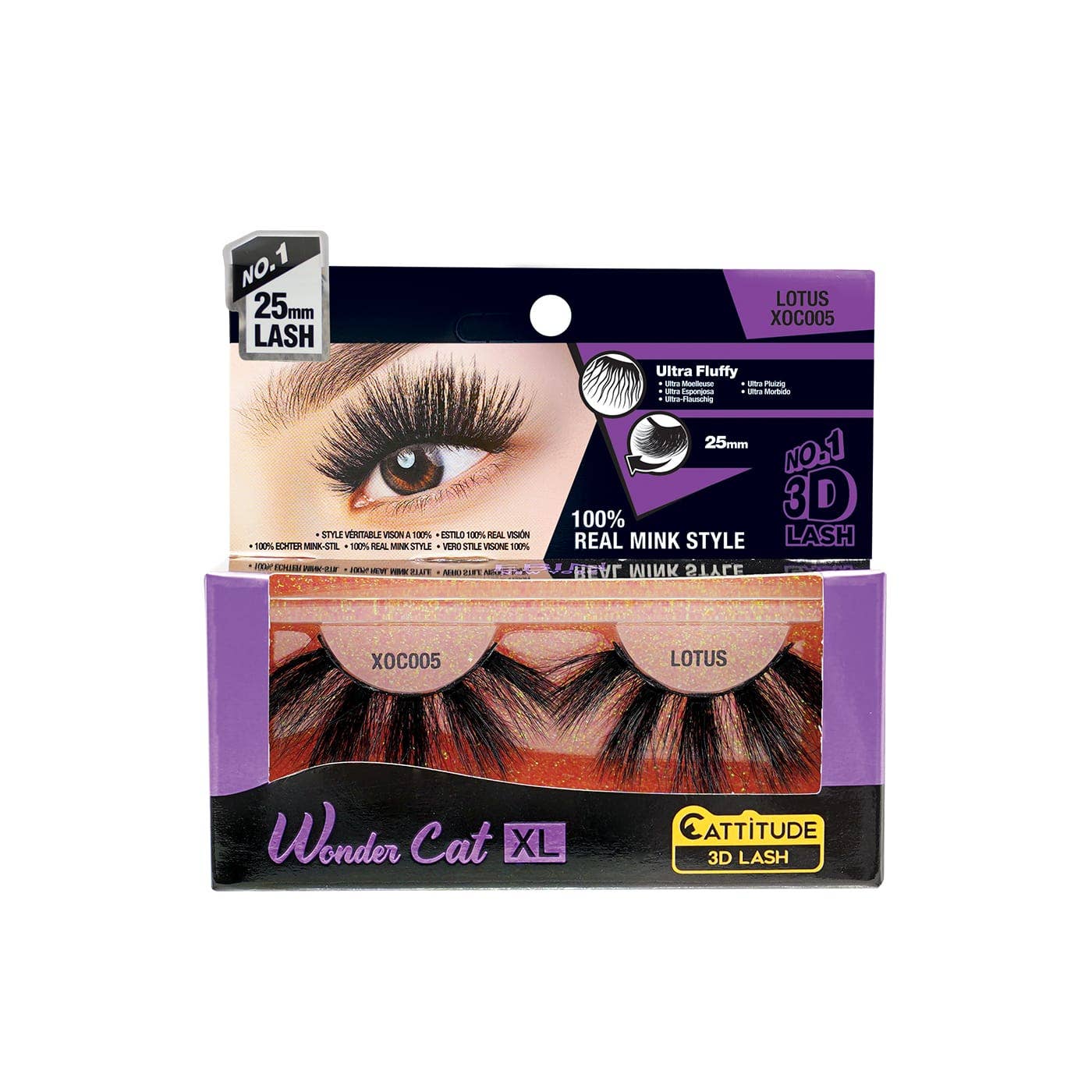 EBIN NEW YORK - Wholesale False/Fake Eyelashes - Lotus - Wonder Cat XL 25mm 3D Faux Mink Lashes1