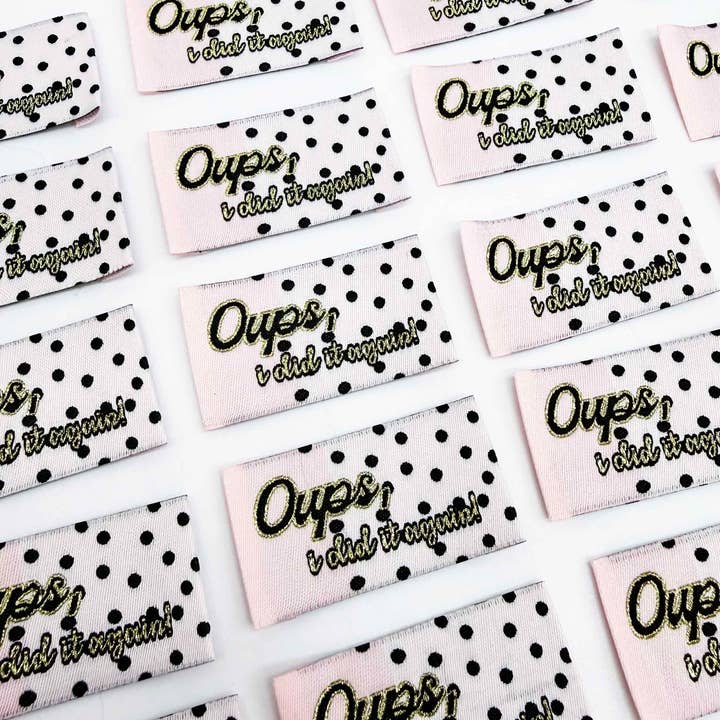 Etiqueta tejida para coser: OUPS lo hice de nuevo para venta al por mayor de L’Étiquette Home Couture