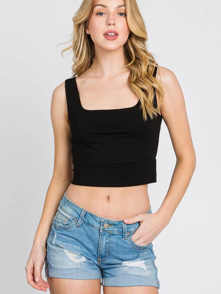 Top Curto Ajustado com Decote Quadrado - T16859 por atacado de Final Touch