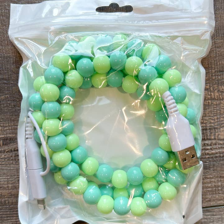 JILLIAN INK LLC - Wholesale Portable Charger - Beaded Phone Charger with Lightning & USB-C Cable