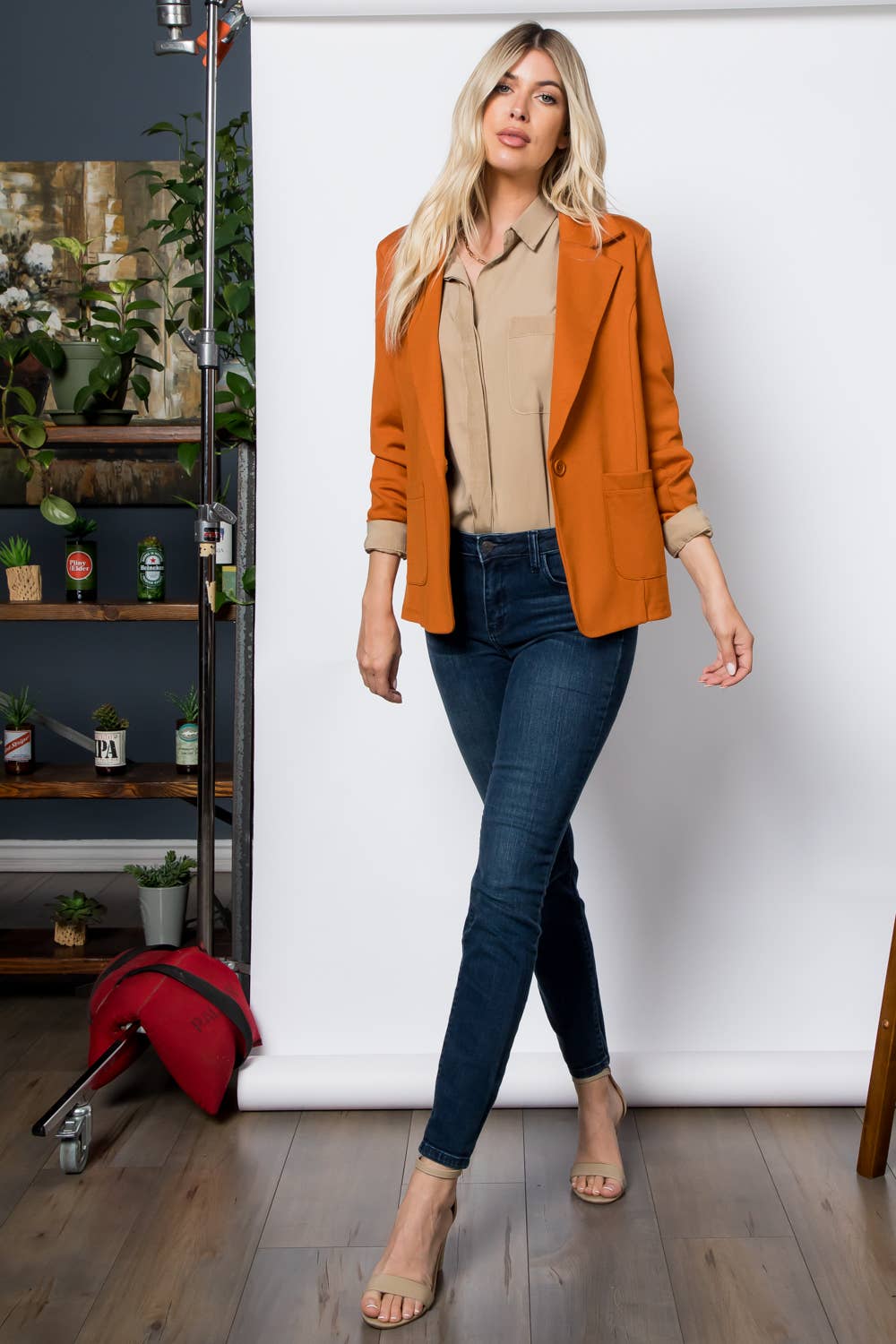 26 International - Wholesale Blazer - Women's - Ponte One Button Front /w Patch Pocket Blazer42