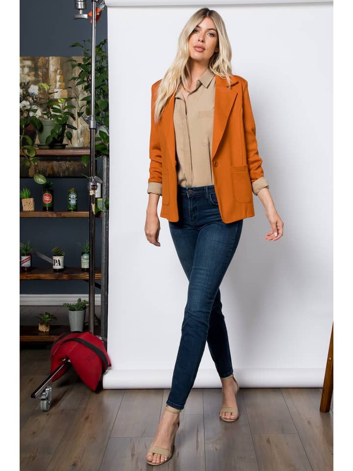 26 International - Wholesale Blazer - Women's - Ponte One Button Front /w Patch Pocket Blazer42