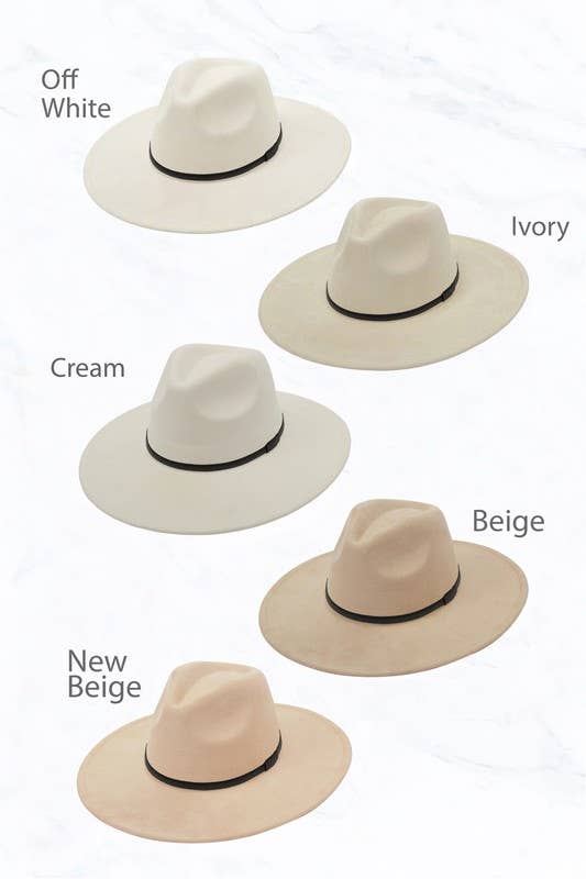 Suzie Q USA - Wholesale Fedora - Women's - Suede Large Eaves Peach Top Fedora, Leather Belt0