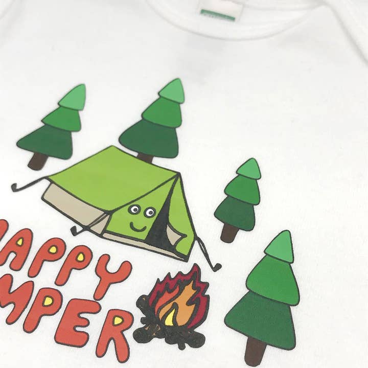 Sunny Day Designs - Wholesale Bodysuit (Non-Footed) - Baby - Happy Camper Organic Cotton Baby Onesie