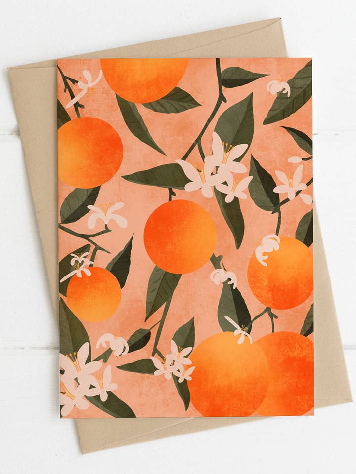 Carte de vœux aux agrumes pour la vente par Illustrations Its Funny Howww Inc