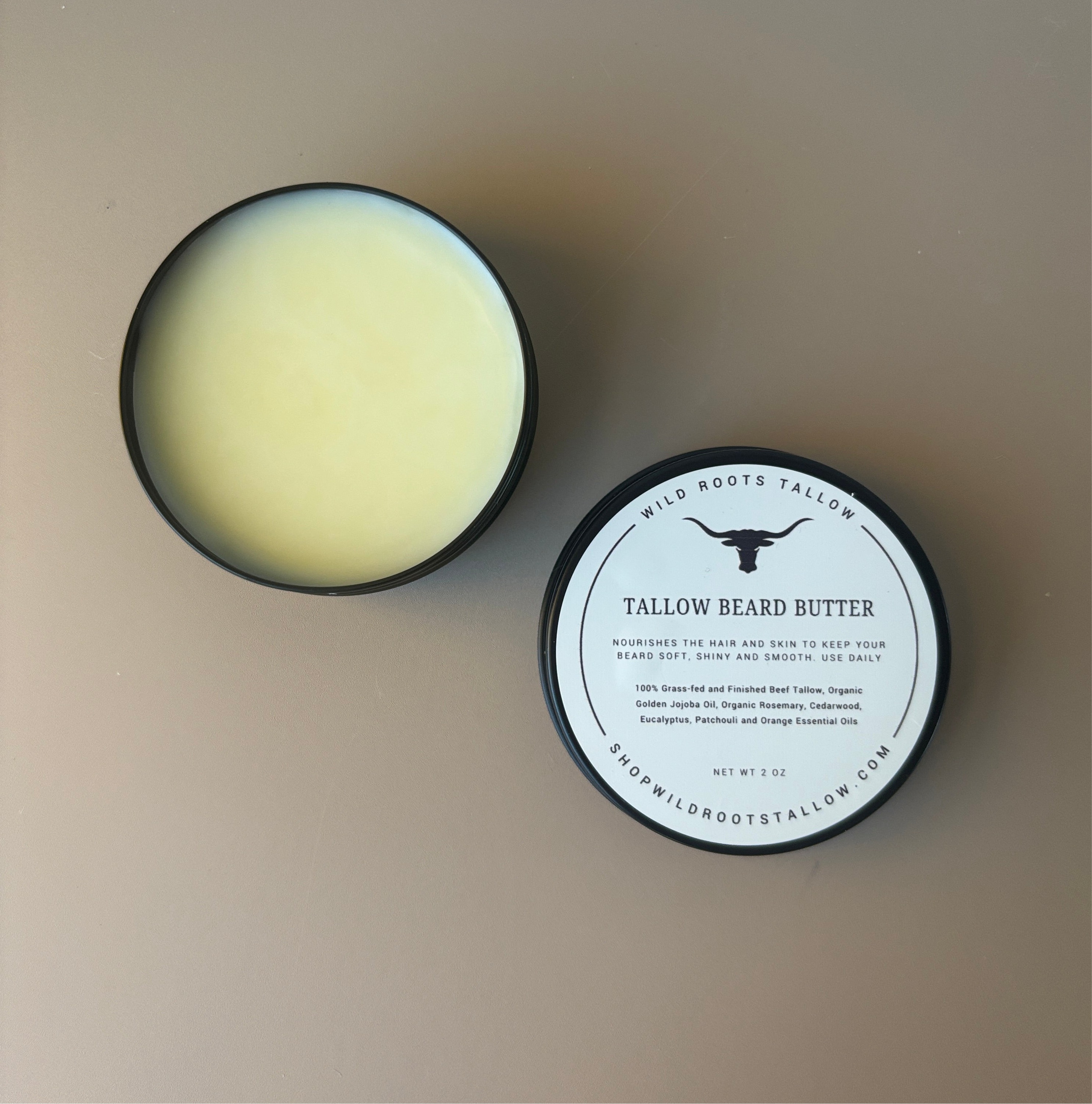 Wild Roots Tallow Co. - Wholesale Facial Moisturizer - Men's - Tallow Beard Balm + Daily Face Moisturizer0