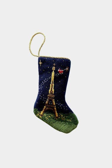 Bauble Stockings – Meias de época festiva por atacado – "Bonne Nuit" Pai Natal em Paris0