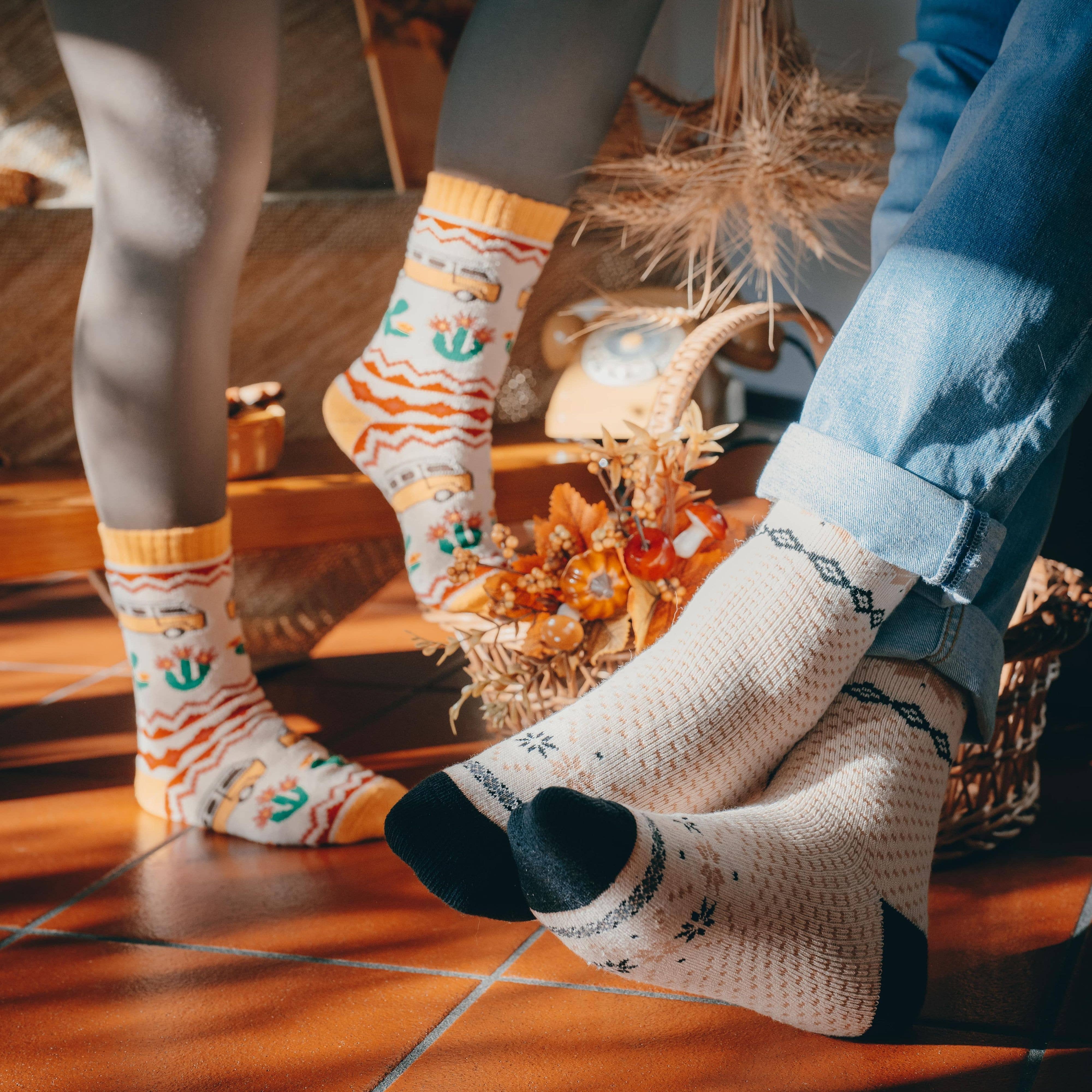 Polar Star - Vente Chaussettes – unisexe - Chaussettes nordiques chaudes beige style forêt1