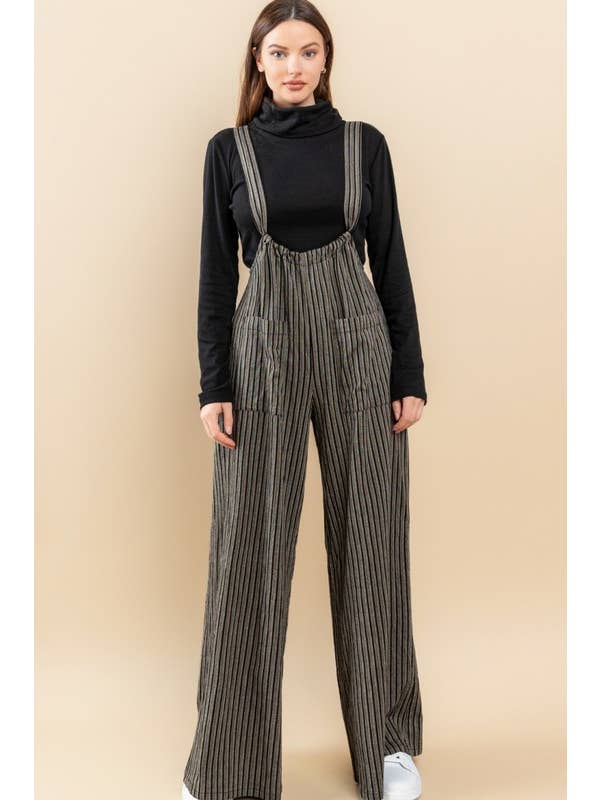 Oddi - Wholesale Jumpsuit - Women's - Wide Leg Stripe Suspender Jumpsuit17