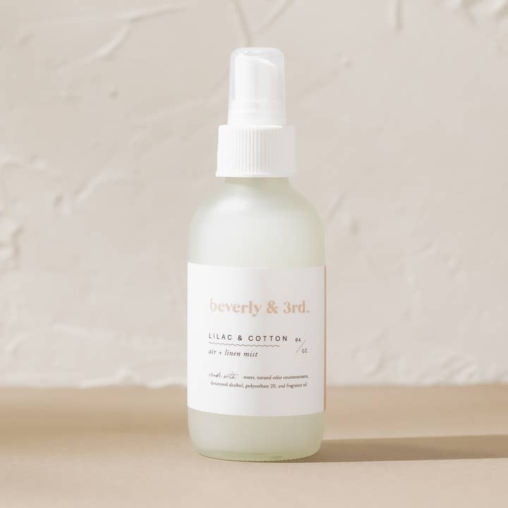 Lilac & Cotton - Air And Linen Mist Room Spray for wholesale by Beverly and 3rd Candle Co.