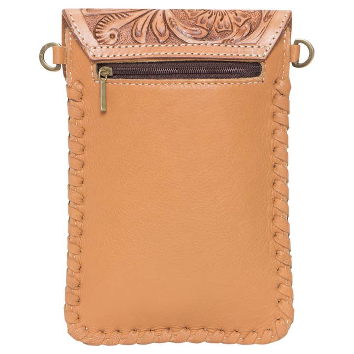 The Design Edge - Wholesale Crossbody bag – Women's - Tooling Leather Cowhide Phone Bag - AB10 - Tole3