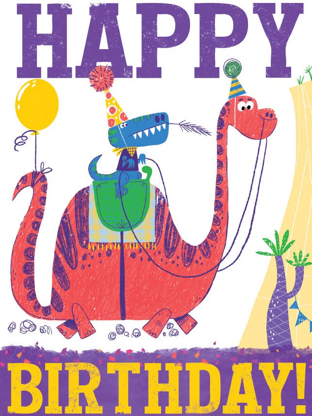 Birthday Card - Dino Rider for wholesale by Paper House Productions