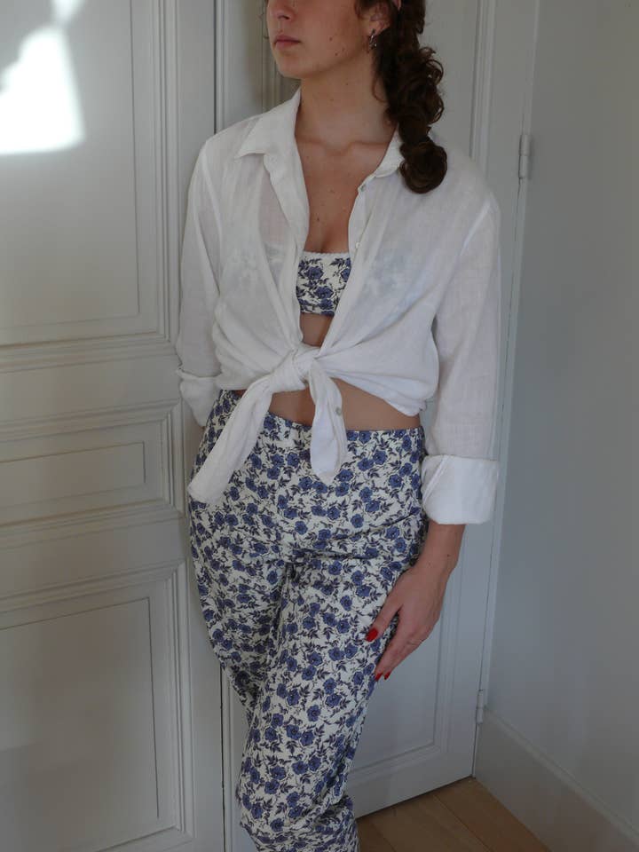 WOMEN'S PYJAMAS in 100% cotton ELEONORE for wholesale by Fleurs Pois et Cie