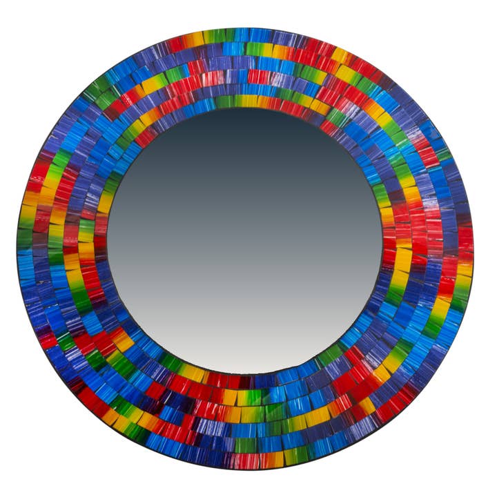 Benjamin International - Vendita all'ingrosso Specchi da parete - SPECCHIO ROTONDO ARCOBALENO IN VETRO