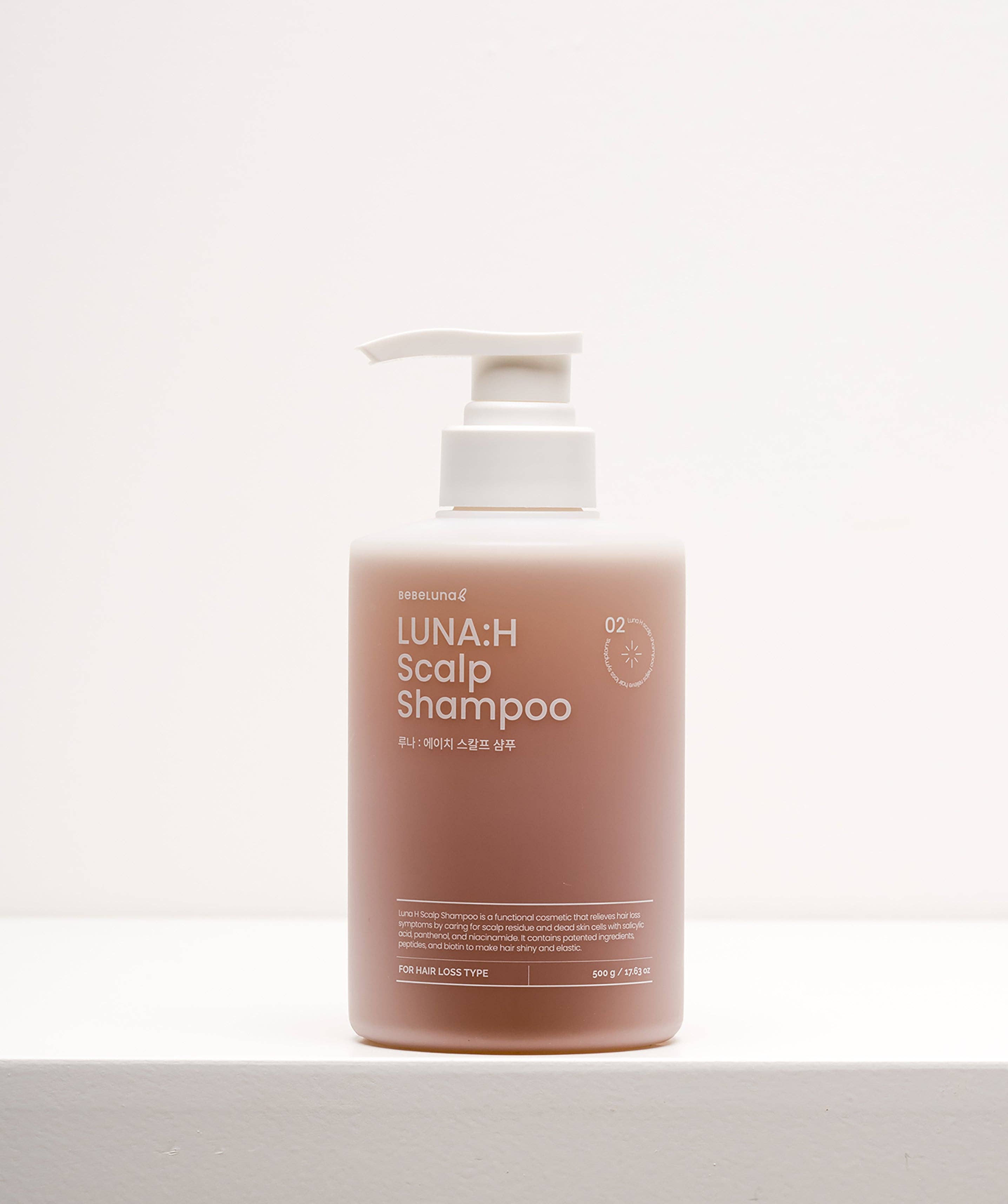BEBELUNA - Wholesale Hair Shampoo - Luna:H Scalp Shampoo – Functional Hair Loss Care, Menthol Cooling, Peptide & Plant-Based Complex, 16.9 fl oz (500ml)6