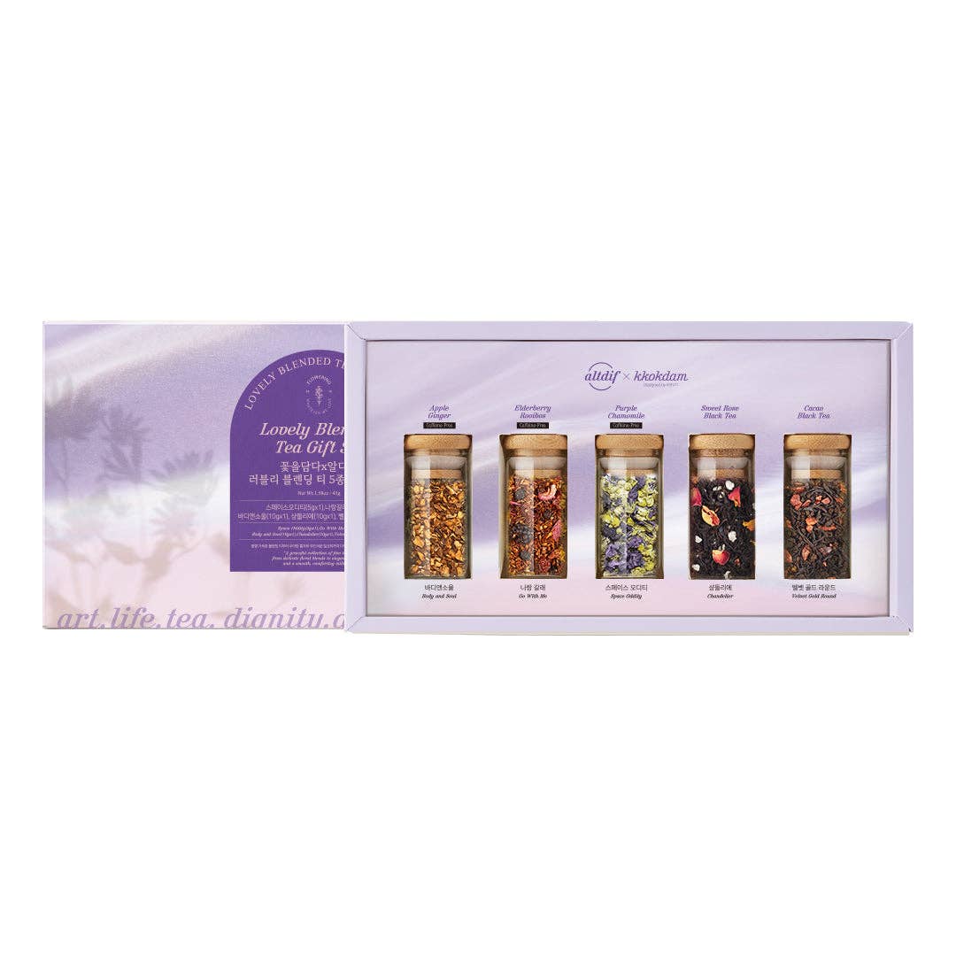 KKOKDAM Premium Flower Tea - Wholesale Loose Tea - ALTDIF Lovely Blended Tea Gift Set (1 set = 5 jars)4