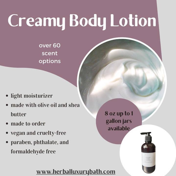 Herbal Love Creations- Luxury Bath and Body - Wholesale Body Cream/Lotion - Half-Gallon Wholesale Creamy Body Lotion1