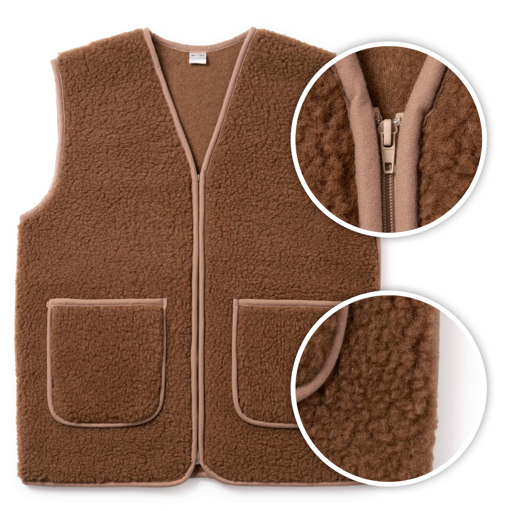 Schaapmaatje - Wholesale Outerwear Vest - Kids - Dark brown bodywarmer with zipper2