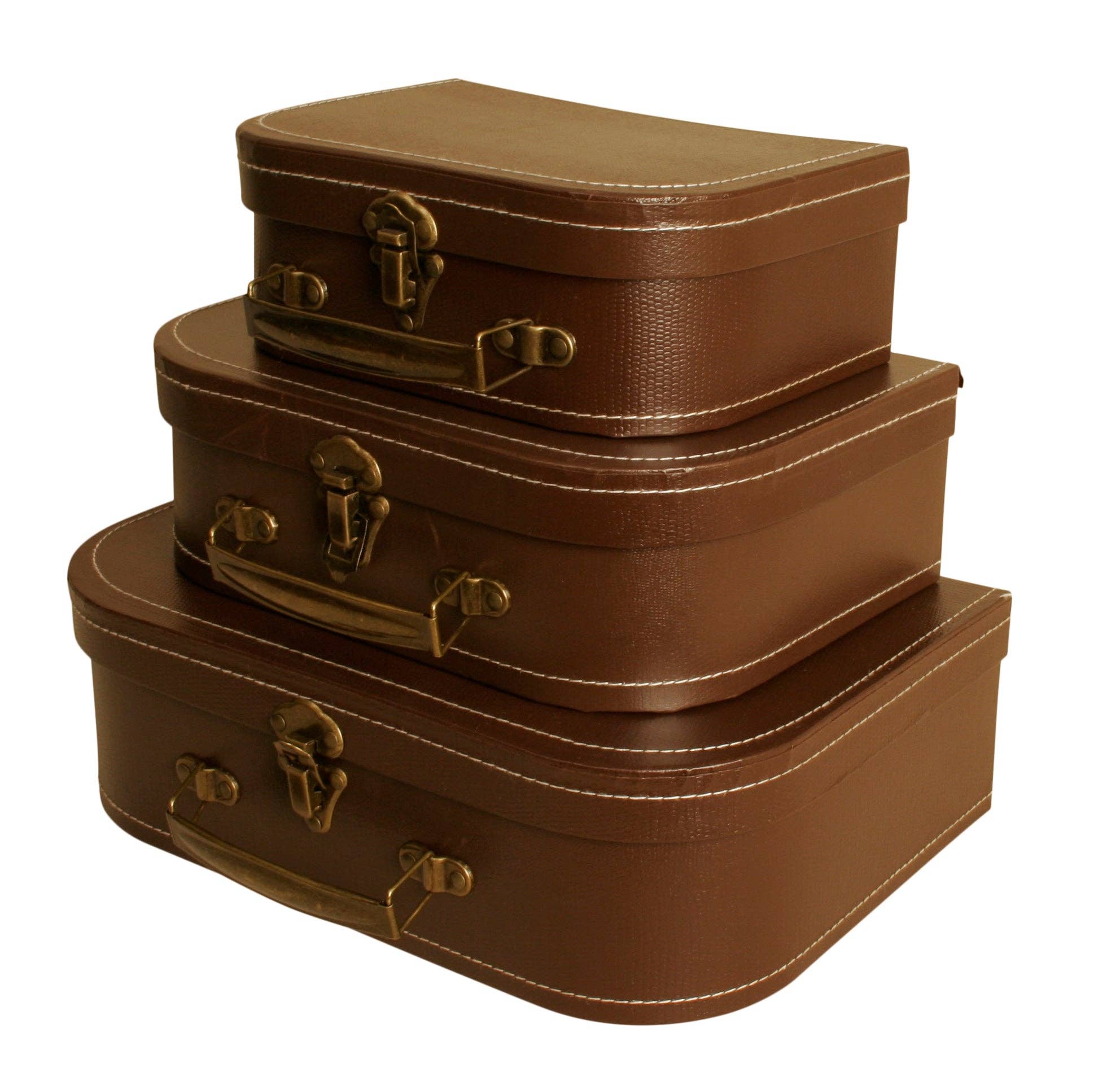 WALD IMPORTS - Wholesale Luggage - Suitcase Set of 3 Brown Paperboard2