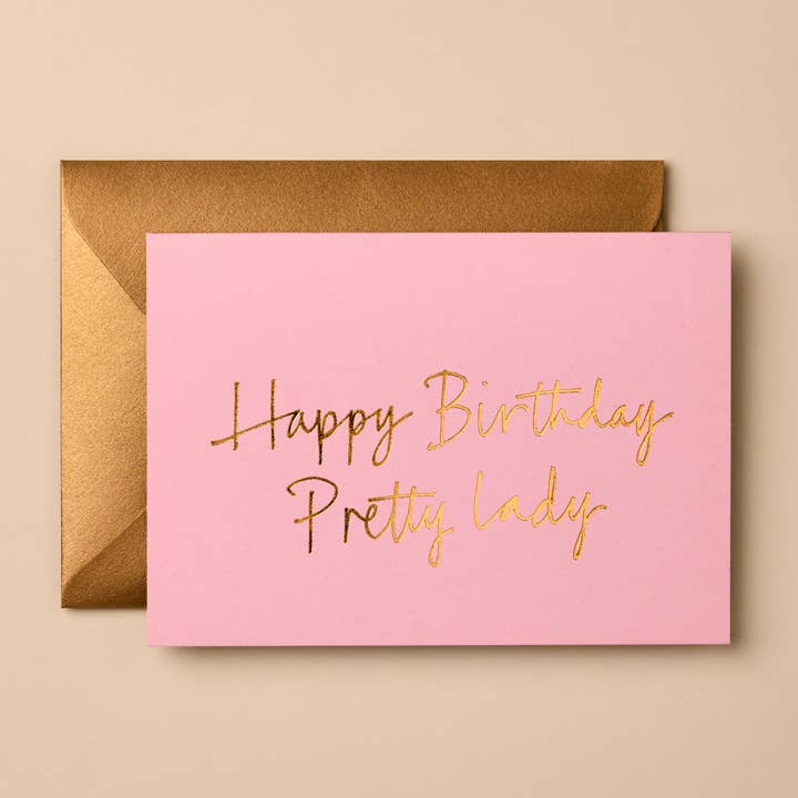 Happy Birthday Pretty Lady | Birthday Card | Celebrate Card for wholesale by Gabrielle & Celine Greetings Cards UK and Europe