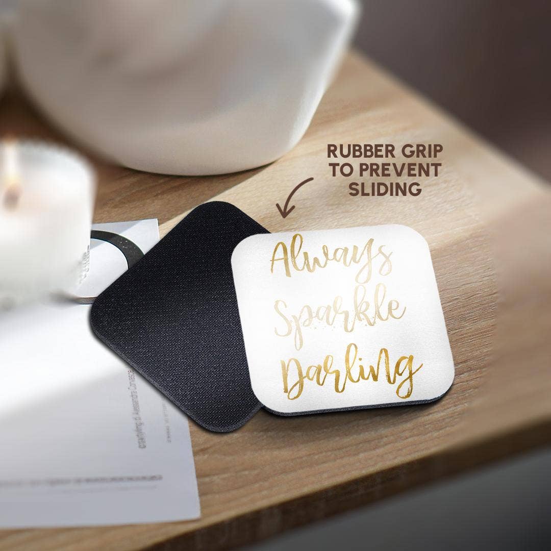 3dRose - Wholesale Coasters - 3dRose, Image of Gold Always Sparkle Darling Quote, Coaster10