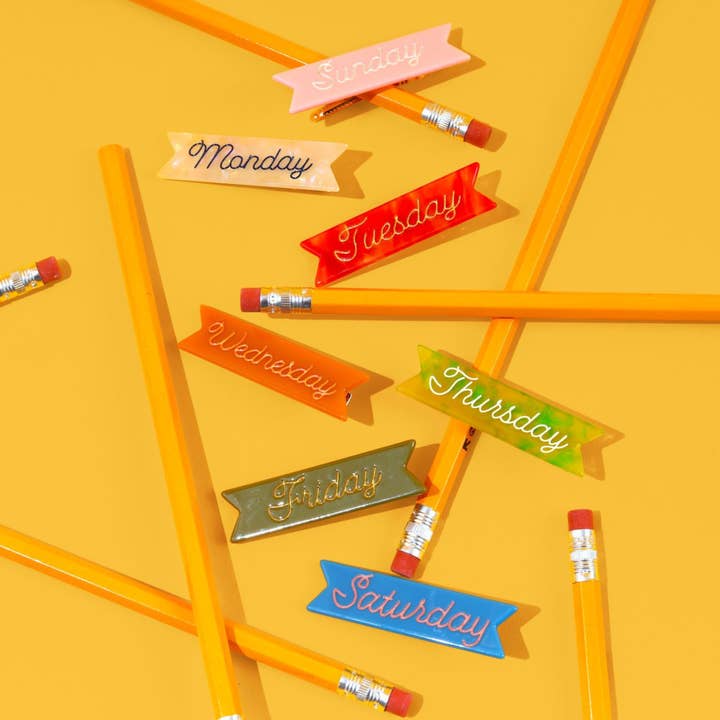 Eugenia – Engroshandel Hårspænde - Børn – Ugens dage Hårklip til børn - søde sjove gaver3