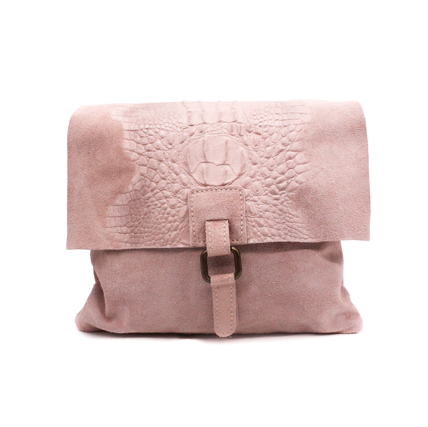 Ellas Trading - Venta al por mayor Bandolera - Mujer - Bolso cruzado de cuero de gamuza italiana suave con estampado de cocodrilo8