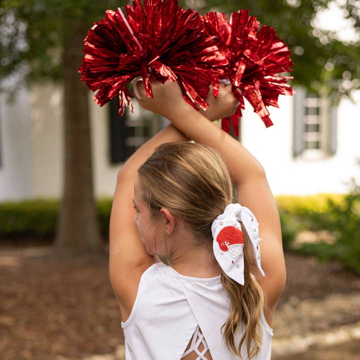 The Heady Chic - Vente Chouchou – femme - Casque de football rouge et blanc Scrunchie2